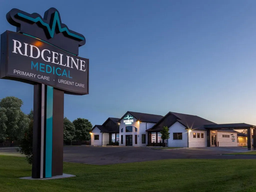 Exterior view of Ridgeline Medical in Idaho Falls, emphasizing urgent care and family medicine services